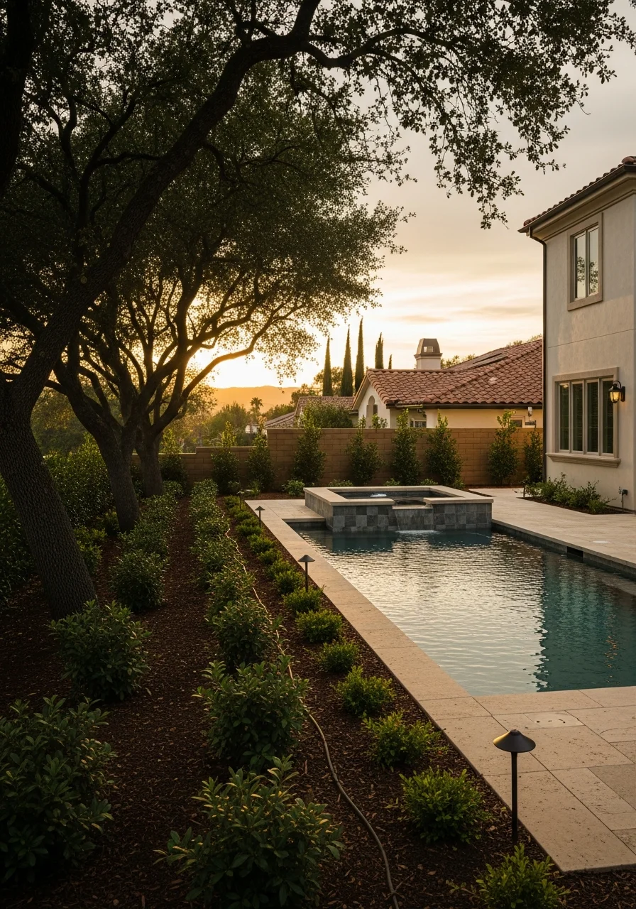Glendora home exterior showing quality workmanship and integration with natural landscape.